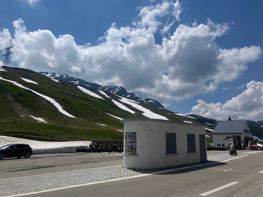 The old customs point at the Italy-France border, at the peak of the Little St Bernard Pass.